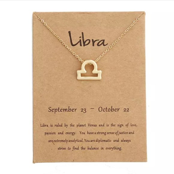 Jewelry - NWT Gold Libra Necklace